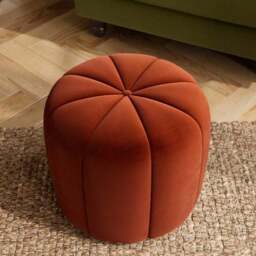 Pumpkin Velvet Footstool - thumbnail 3