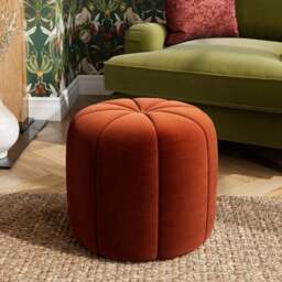 Pumpkin Velvet Footstool - thumbnail 2