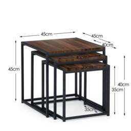 Tribeca Nest of 3 Tables, Walnut - thumbnail 5