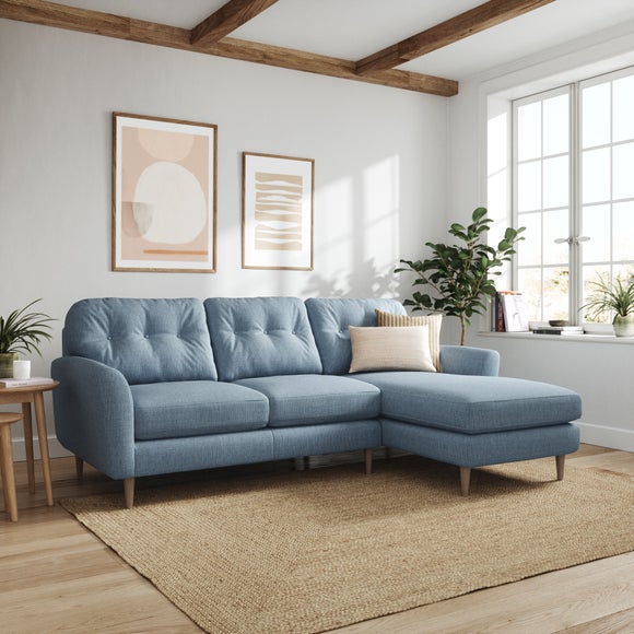 Sven Chunky Tonal Weave Large Corner Chaise Sofa - image 1