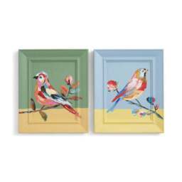 Set of 2 Hand Painted Birds Wall Art - thumbnail 3