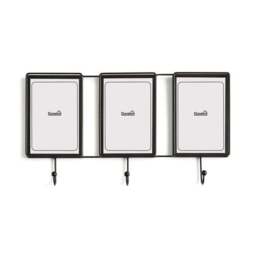 Black Metal Multi Photo Frame with Key Hooks - thumbnail 3