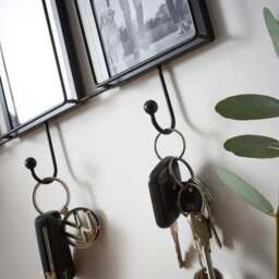 Black Metal Multi Photo Frame with Key Hooks - thumbnail 2