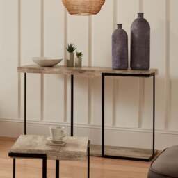 Pacific Jersey Lam Console Table, Grey Wood Effect Brown