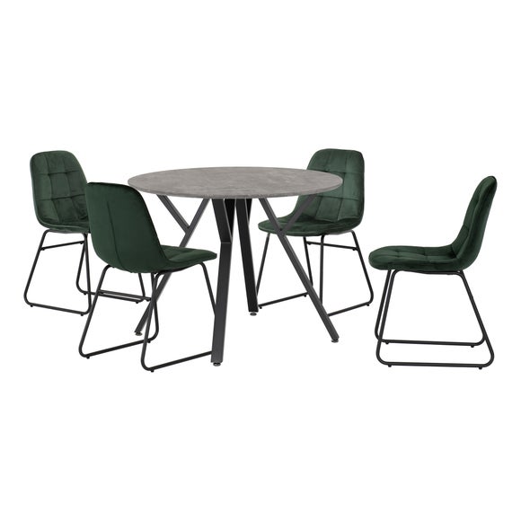 Athens 4 Seater Round Dining Table with 4 Lukas Chairs - image 1