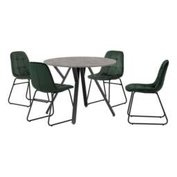 Athens 4 Seater Round Dining Table with 4 Lukas Chairs - thumbnail 1