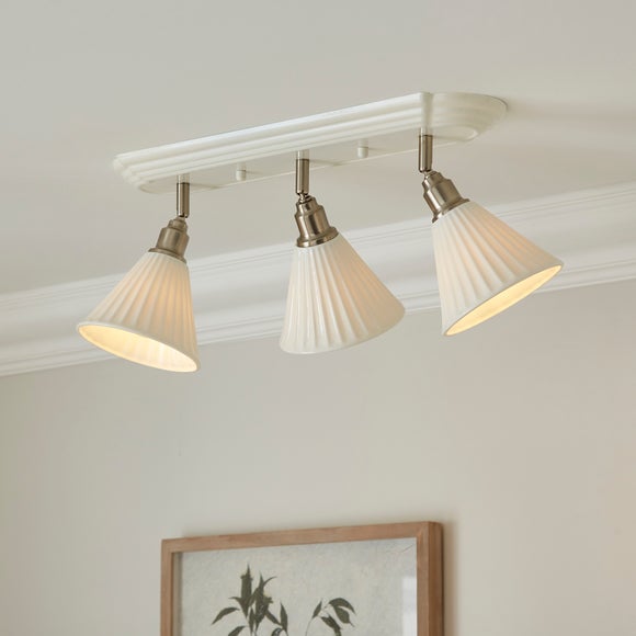 Lilbourne Ribbed Ceramic 3 Light Adjustable Flush Spotlight - image 1