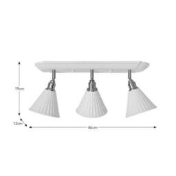 Lilbourne Ribbed Ceramic 3 Light Adjustable Flush Spotlight - thumbnail 6