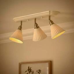 Lilbourne Ribbed Ceramic 3 Light Adjustable Flush Spotlight - thumbnail 2