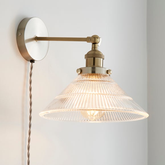 Logan Glass Plug In Wall Light - image 1