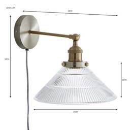 Logan Glass Plug In Wall Light - thumbnail 3