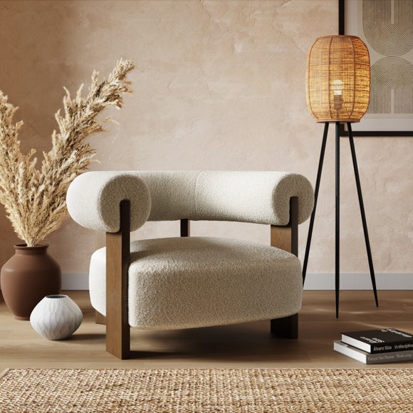Fallon Tonal Boucle Bolster Accent Chair - image 1