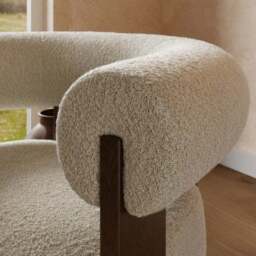 Fallon Tonal Boucle Bolster Accent Chair - thumbnail 4