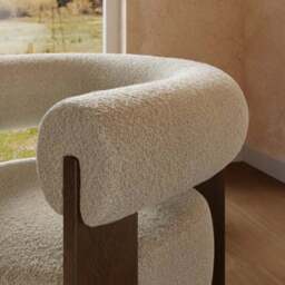 Fallon Tonal Boucle Bolster Accent Chair - thumbnail 3
