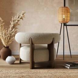 Fallon Tonal Boucle Bolster Accent Chair - thumbnail 2