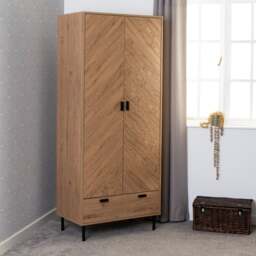 Barker Double Wardrobe, Oak Effect - thumbnail 1
