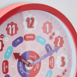 Pink Tell The Time Wall Clock - thumbnail 2