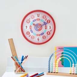 Pink Tell The Time Wall Clock - thumbnail 1