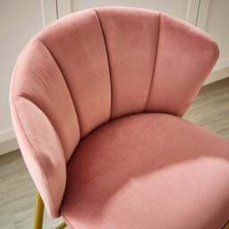 Kiley Bar Stool with Gold Legs, Velvet - thumbnail 3