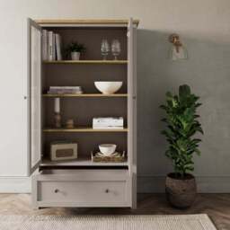 Olney Display Cabinet, Stone - thumbnail 2