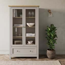Olney Display Cabinet, Stone - thumbnail 1