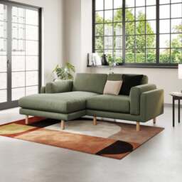 Newton Matte Plush Velvet Corner Chaise Sofa - thumbnail 1