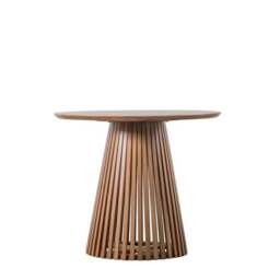 Dawson 4 Seater Round Slatted Dining Table, Acacia Wood - thumbnail 3