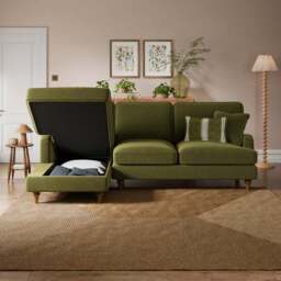 Beatrice II Velvet Corner Storage Sofa Bed - thumbnail 3