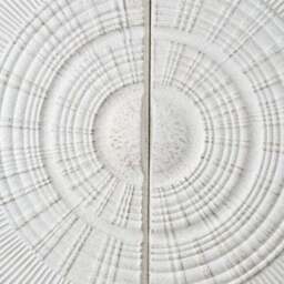 Set Of 2 Antique White Moulded Metal Circle Wall Art - thumbnail 2