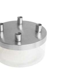 Metal Candlestick Holder with Glass Bowl - thumbnail 2