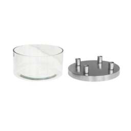 Metal Candlestick Holder with Glass Bowl - thumbnail 3