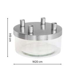 Metal Candlestick Holder with Glass Bowl - thumbnail 5