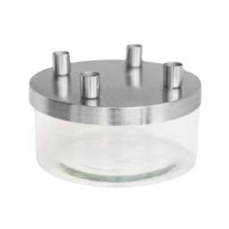 Metal Candlestick Holder with Glass Bowl - thumbnail 4