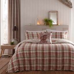Dreams & Drapes Lodge Hanson Highland Cow Terracotta 100% Brushed Cotton Duvet Cover & Pillowcase Set - thumbnail 4