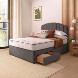 Silentnight Divan Bed With Velvet Merlin Headboard and 800 Pocket Sprung Mattress - thumbnail 3
