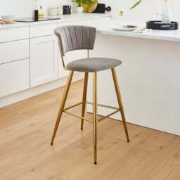 Kendall Bar Stool, Velvet - thumbnail 2