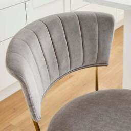 Kendall Bar Stool, Velvet - thumbnail 3