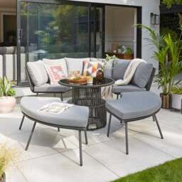 Madrid Circular Sofa Set with Rising Table - thumbnail 2
