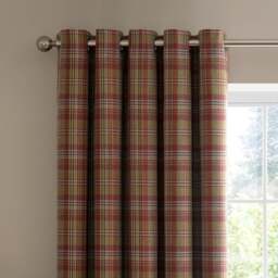 Kenmore Check Eyelet Curtains