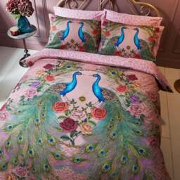 Matthew Williamson Xanadu Peacock 100% Cotton Duvet Cover & Pillowcase Set - thumbnail 1