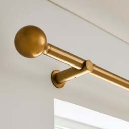 Contemporary Ball Fixed Metal Curtain Pole - thumbnail 1