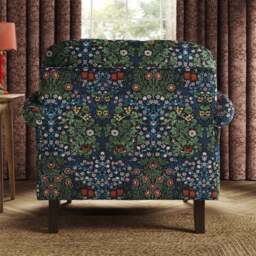 Jolene William Morris Blackthorn Print Velvet Snuggle Chair - thumbnail 3