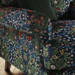 Jolene William Morris Blackthorn Print Velvet Snuggle Chair - thumbnail 4