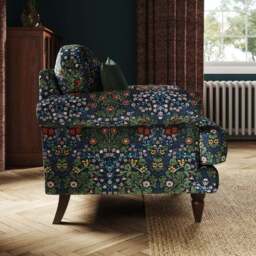 Jolene William Morris Blackthorn Print Velvet Snuggle Chair - thumbnail 2