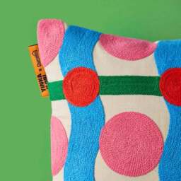 Yinka Ilori Sweet Flows Cotton Square Cushion - thumbnail 4
