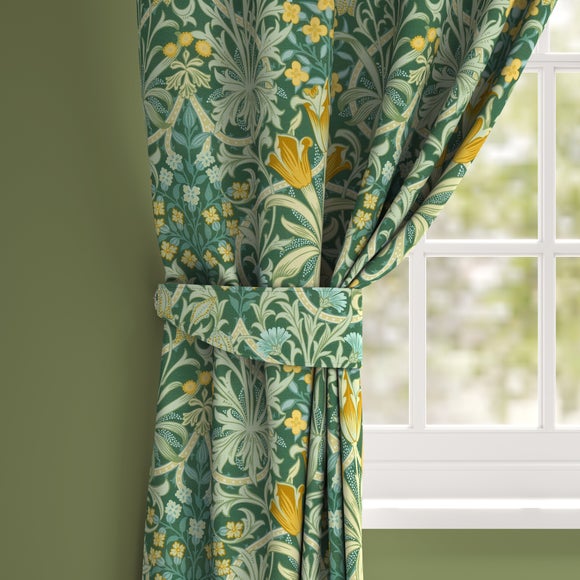William Morris At Home Woodland Weeds Evergreen Cotton Made to Order Curtain Tieback - image 1