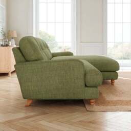Martha Slub Faux Linen Corner Chaise Sofa - thumbnail 2