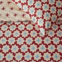 Crafted Christmas Star Duvet Cover & Pillowcase Set - thumbnail 3
