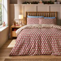 Crafted Christmas Star Duvet Cover & Pillowcase Set - thumbnail 1