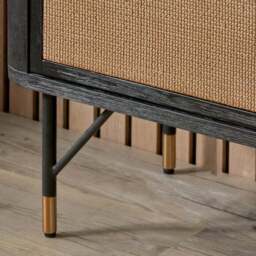 Fiji 4 Door Sideboard, Acacia Wood and Rattan - thumbnail 4